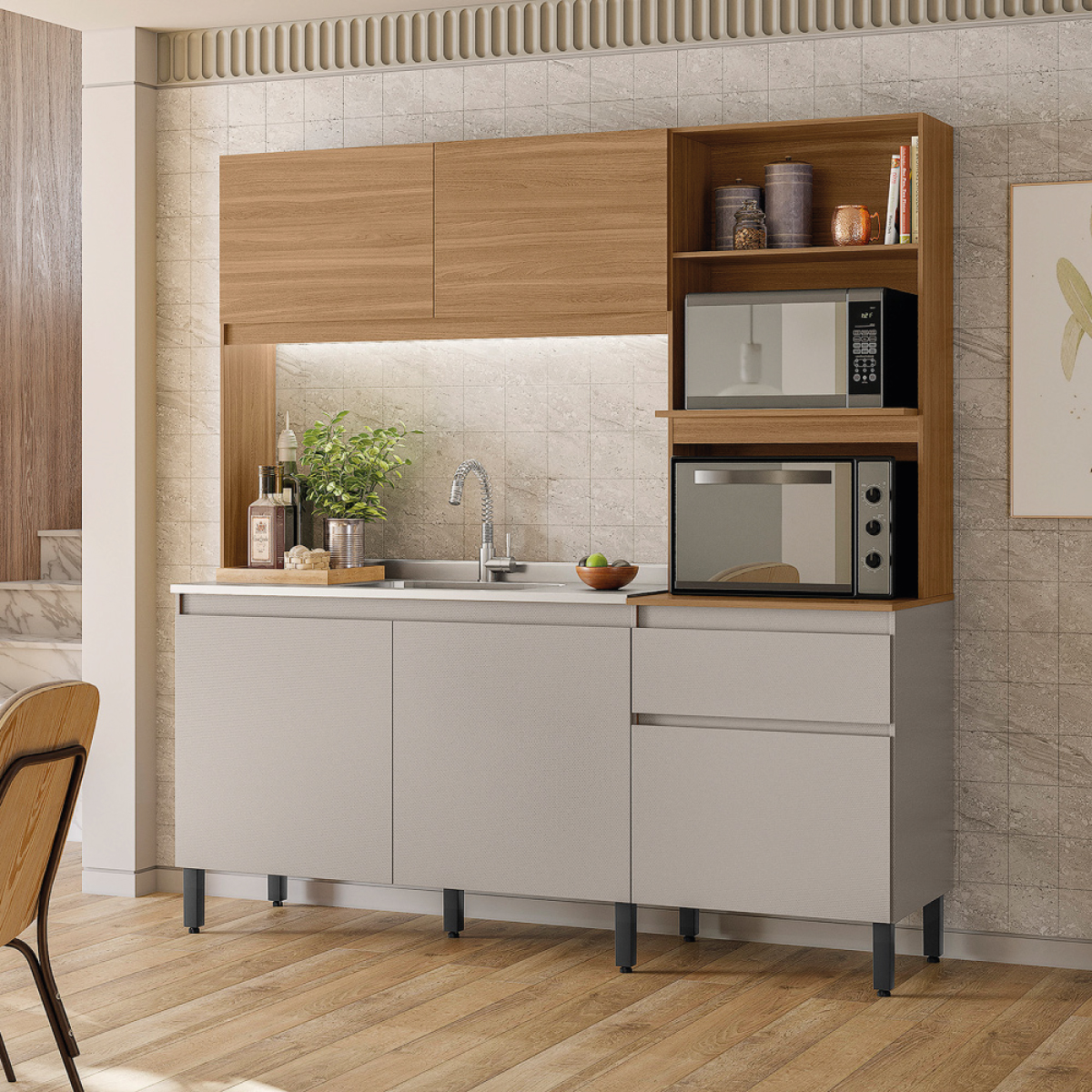 Kit Cozinha Compacta Amaranto