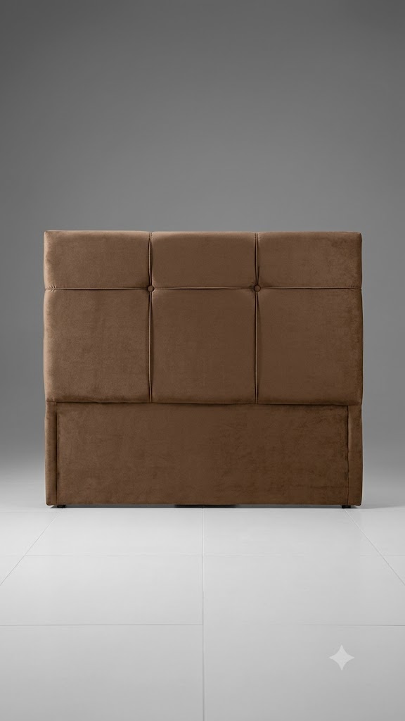 Cabeceira casal estofada em tecido suede 1,38cm